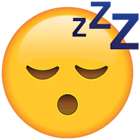 a smiling emoticion with the word'sleep'